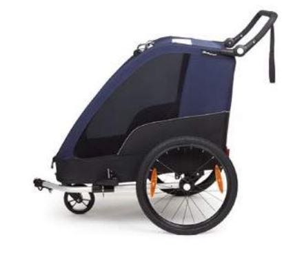 Trailer pour enfants Polisport avec kit de randonnée bleu gris