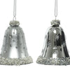 Decoris Ensemble pendentif de Noël horloge lot de 2 pièces argent