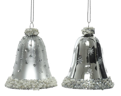 Decoris Ensemble pendentif de Noël horloge lot de 2 pièces argent