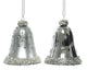 Decoris Ensemble pendentif de Noël horloge lot de 2 pièces argent