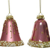 Decoris Ensemble pendentif de Noël horloge lot de 2 pièces rose