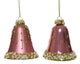Decoris Ensemble pendentif de Noël horloge lot de 2 pièces rose