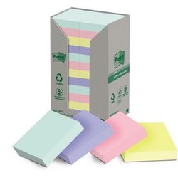 Pic notes autocollantes post-it recyclées 38 x 51 pk 24 cartons assortiment de couleurs
