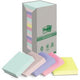 Notes adhésives post-it recyclées 76 x 76 pk assortiment de 16 couleurs en carton