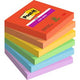 Notes super autocollantes post-it 76 x 76 mm 90 feuilles d'assortiment de couleurs ludiques