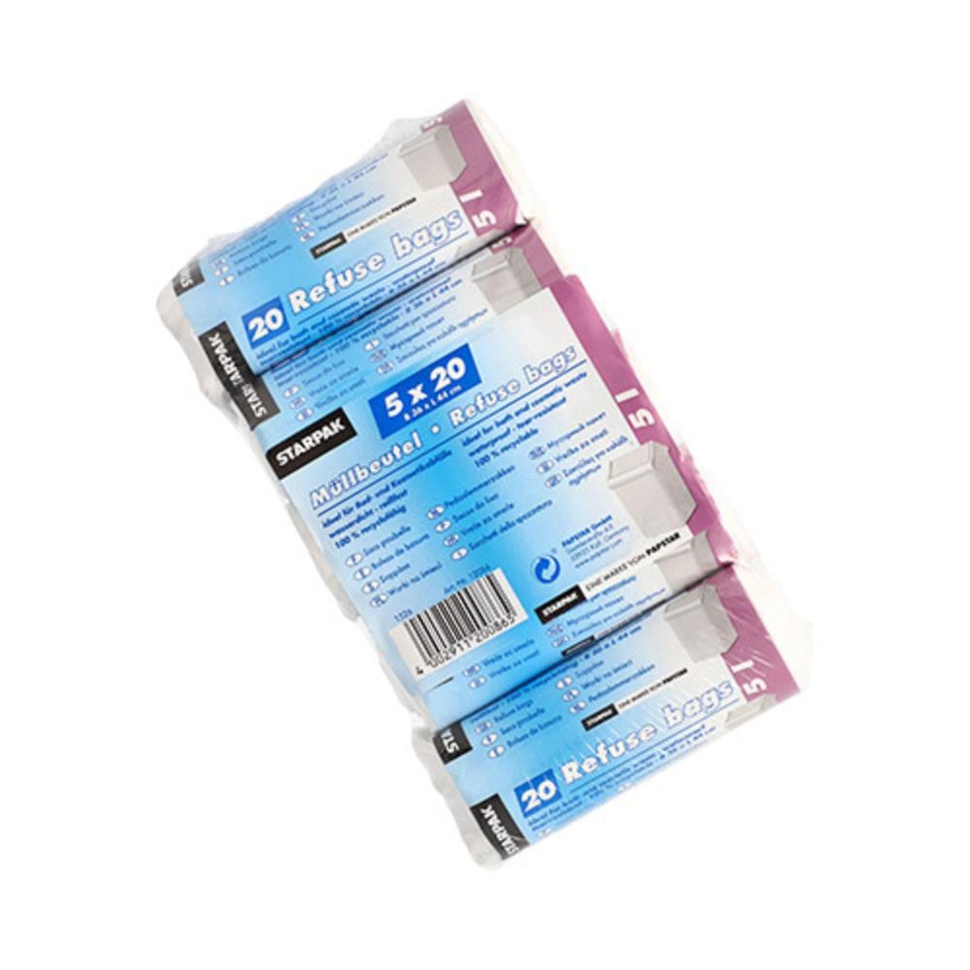 Sac poubelle Papstar 5x 20pcs 5 litres