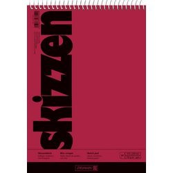 Carnet de croquis marron 17 x 24 cm rouge