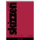 Carnet de croquis marron 17 x 24 cm rouge