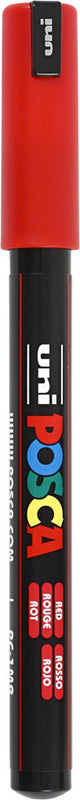Marqueur Posca Uni-Posca, AFM PC-1MR, épaisseur de ligne 0,7 mm, extra-fin, rouge, 1 pièce