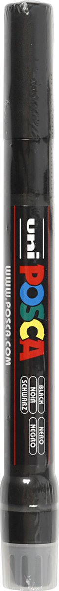 Marqueur Posca Uni-Posca, AFM PCF350, épaisseur de ligne 1-10 mm, pinceau, noir, 1 pièce
