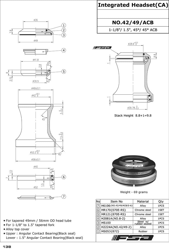Fsa non. 42 49 casque acb