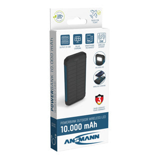 Ansmann Outdoor Powerbank avec panneau solaire, lampe à LED, 2x USB-A POORT