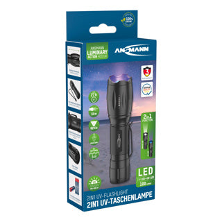 Lampe de poche UV et LED incl. 3 piles AAA | 2 pièces