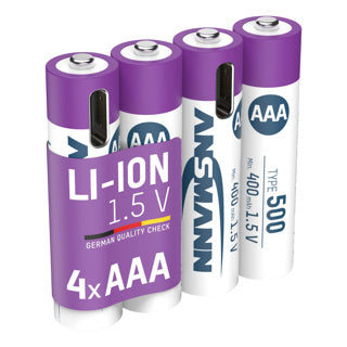 Batteries rechargeables USB AAA avec câble de charge