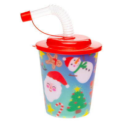 LG-Imports Tasse avec Couvercle et Paille Noël, 12 pcs.