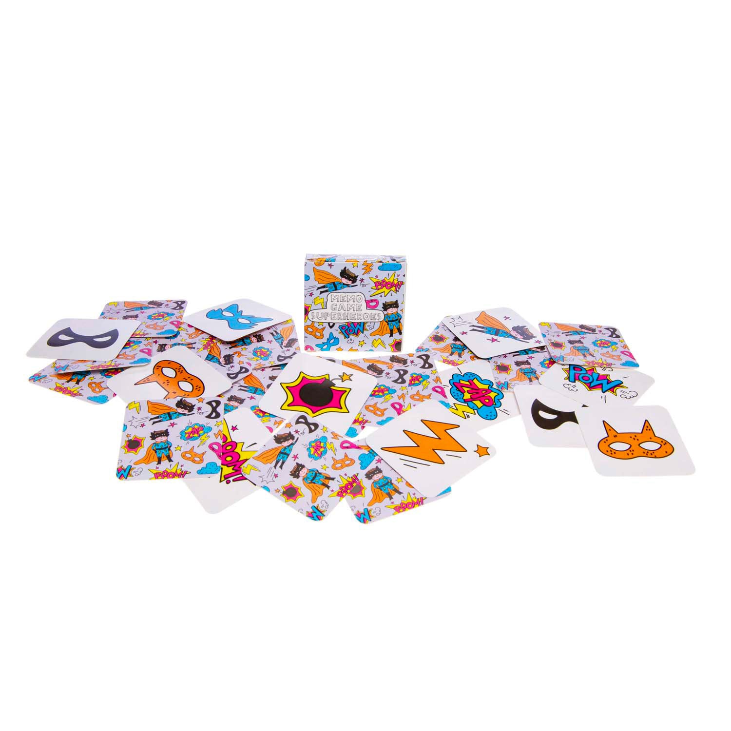 Duckiez Mini Memospel Superheroes, 28 cartes