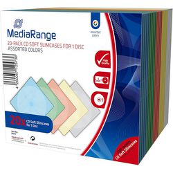 Étui CD-DVD gamme média étuis souples et fins box37 assortiment de couleurs 20 pièces