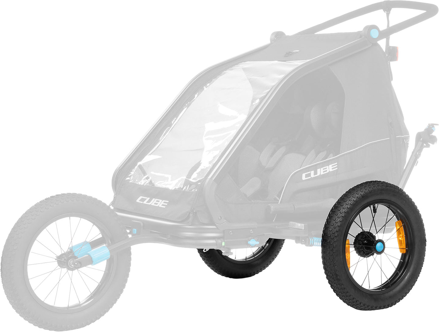 Roues Cube Fat pour remorques de vélo doubles