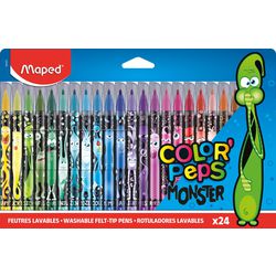 Stylo-feutre maped 845401, assortiment de couleurs, 24 stylos en boîte