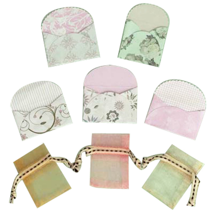 Vaessen creative • mini enveloppes x5 + mini sacs organza x3 mariage