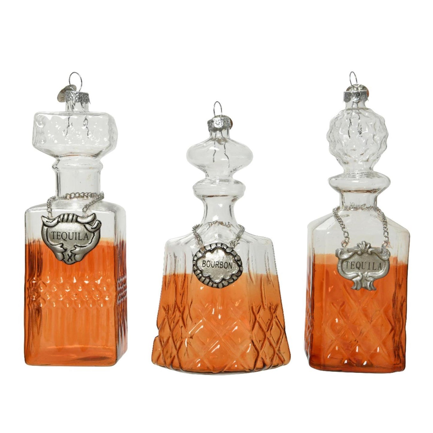 Decoris Pendentif de Noël bouteille de boisson en verre 6,3x12,3cm