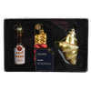 Decoris pendentifs de Noël française ensemble 3 pièces en verre