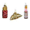 Decoris pendentifs de Noël française ensemble 3 pièces en verre