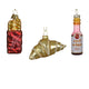 Decoris pendentifs de Noël française ensemble 3 pièces en verre