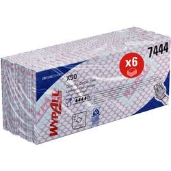 Chiffons de nettoyage Wypall 7444 rouge pack 6 pièces de 50 feuilles