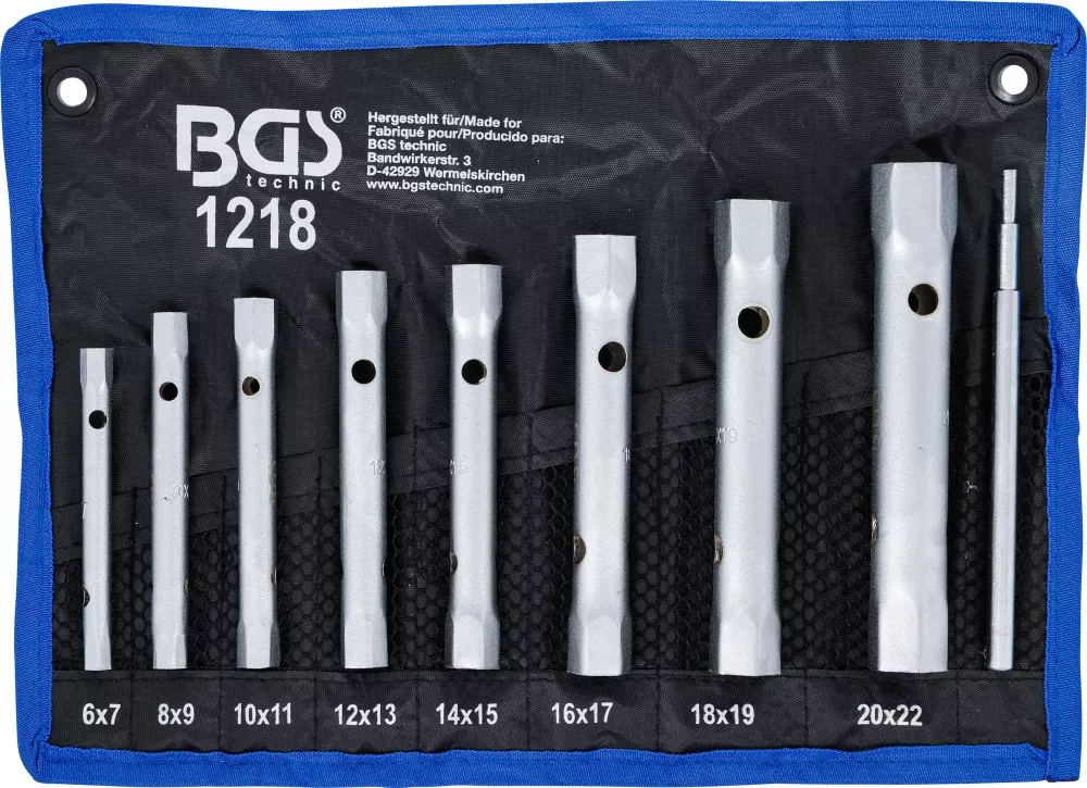 Jeu de clés à douilles techniques Bgs sw 6 x 7 - 20 x 22 mm 9 pcs.