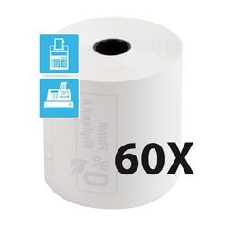 Rouleau de caisse exacompta 5,7 (l) x 4400 (l) x 1,2 cm 55 g m² blanc 60 rouleaux