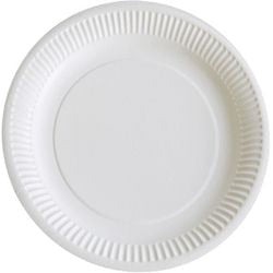 Assiette jetable papastar carton 23 cm blanc pack 100 pièces