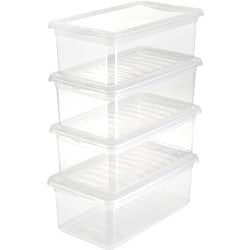 Support de boîte de rangement 30019 4 x 5,6 l transparent