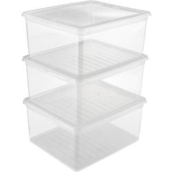 Garde-boîte de rangement 30031 3 x 18 l transparent
