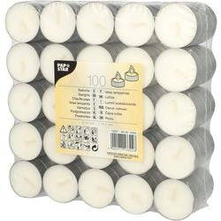 Bougies chauffe-plat Papstar 3,7 x 1,4 cm durée de combustion environ 4 heures blanc