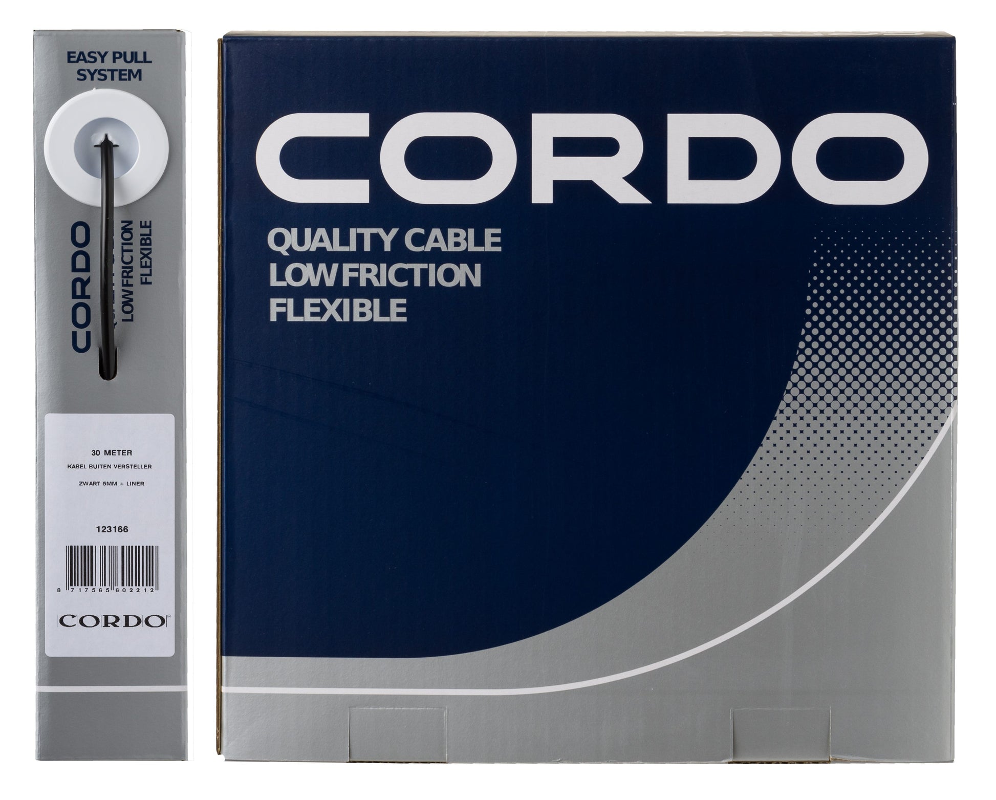 Ajusteur de câble extérieur Cordo noir 5mm 30 mètres + liner atelier