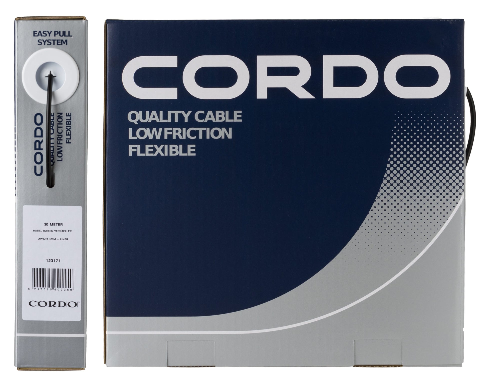 Ajusteur de câble extérieur Cordo noir 4mm 30 mètres + liner atelier
