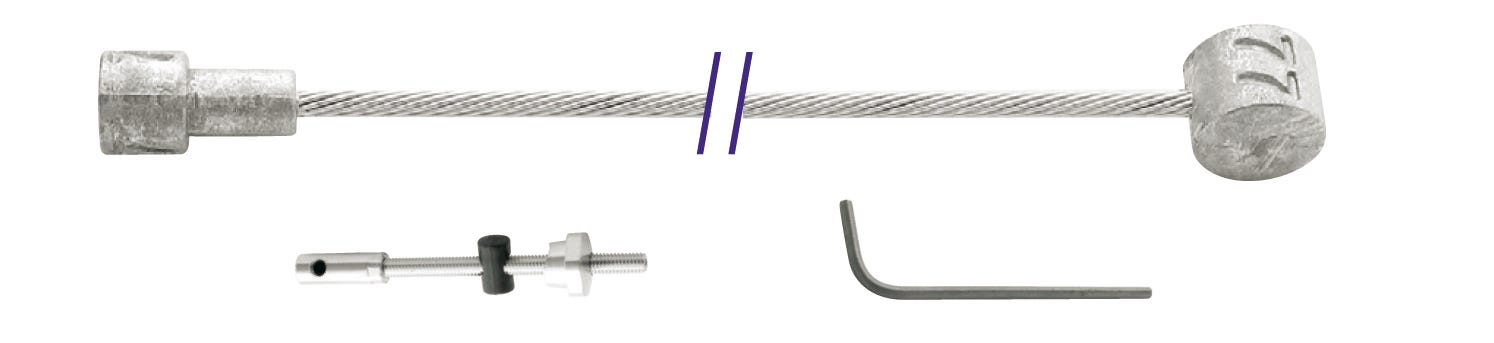 Câble intérieur Cordo câble intérieur frein à tambour 225cm ø1,5mm galvanisé + 2 embouts