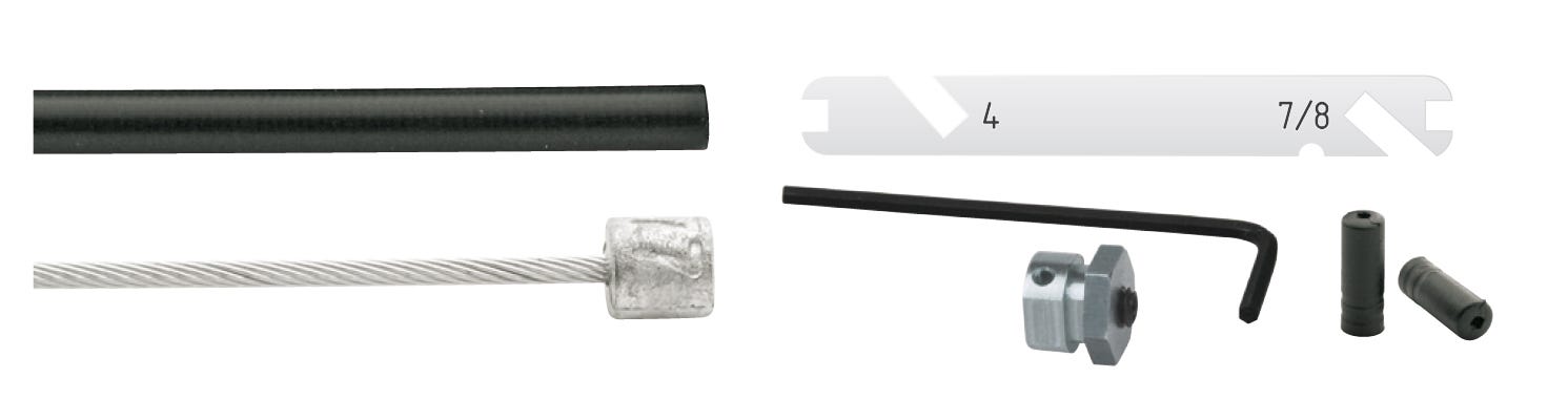 Cordo jeu de câbles jeu de câbles ajusteur nexus 4 7 8 vitesses noir 170cm 225cm acier inoxydable