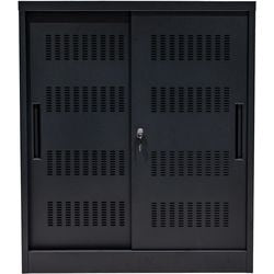 Armoire à portes coulissantes euroseats noir 900 (l) x 400 (p) x 1 050 (h) mm