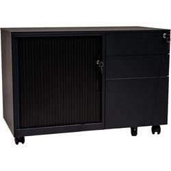 Armoire à portes roulantes eurosseats noir 900 (l) x 450 (p) x 615 (h) mm