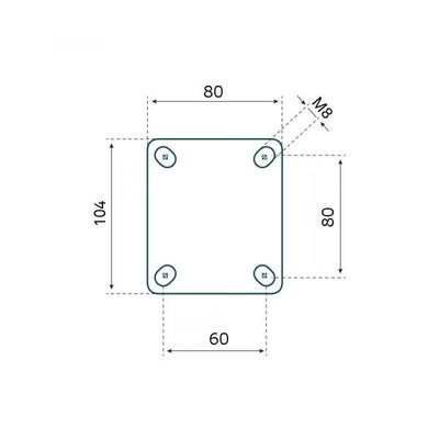 Roue pivotante Tarse 125 mm. TPE extra silencieux