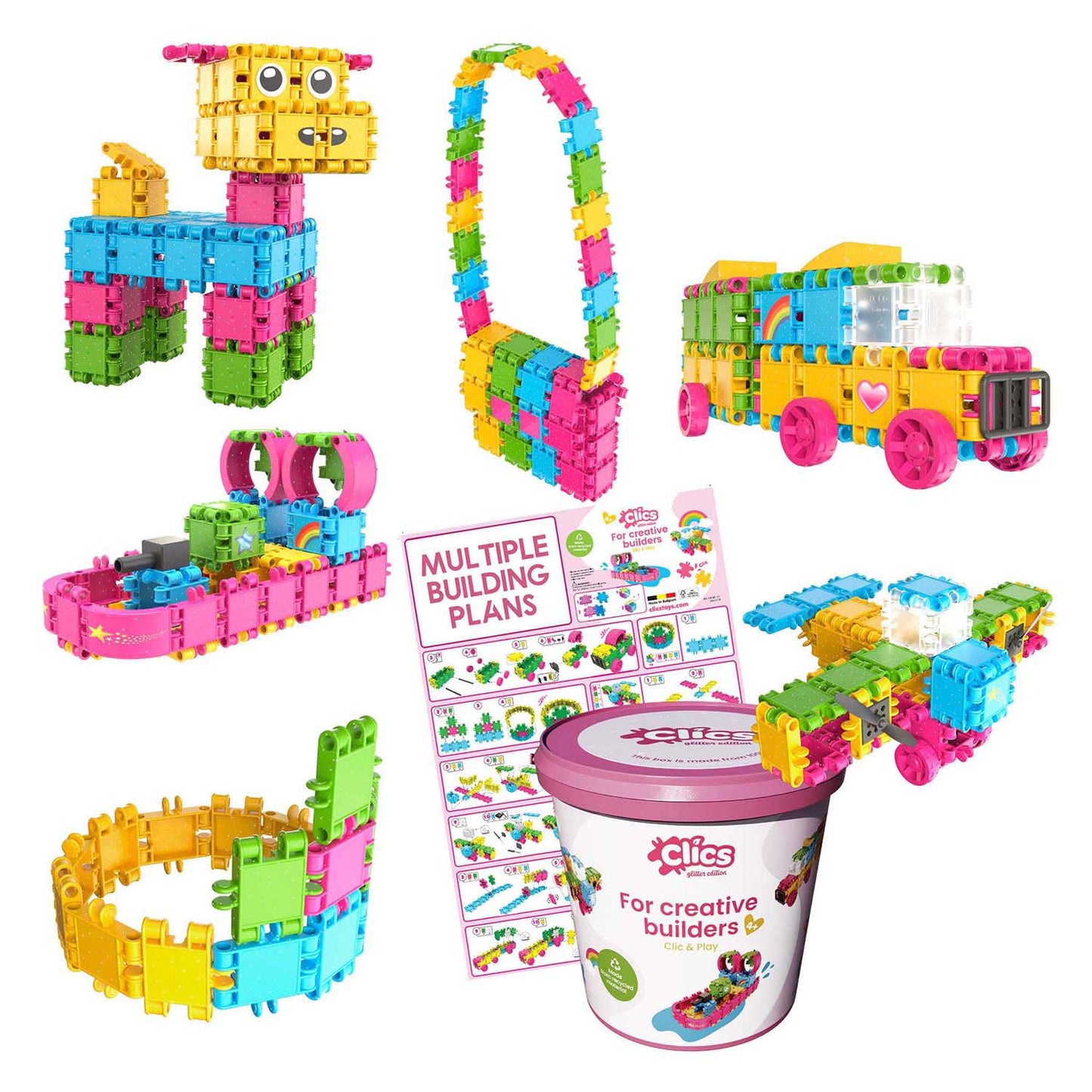 Cliques Blocs de construction - Bouwset Glitter 8in1