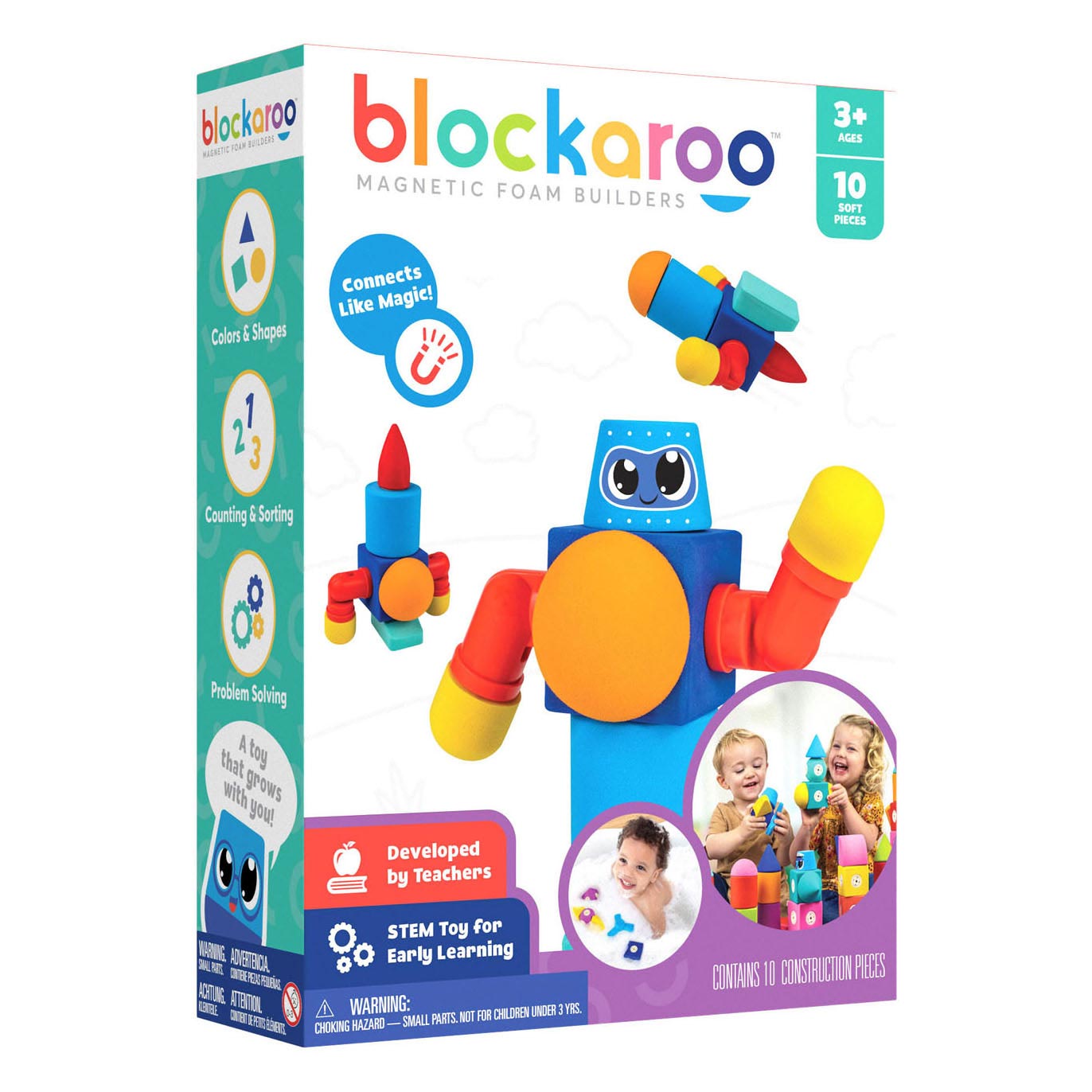 Blockaroo Magretic Molon Blocks Robot Box, 10dlg.