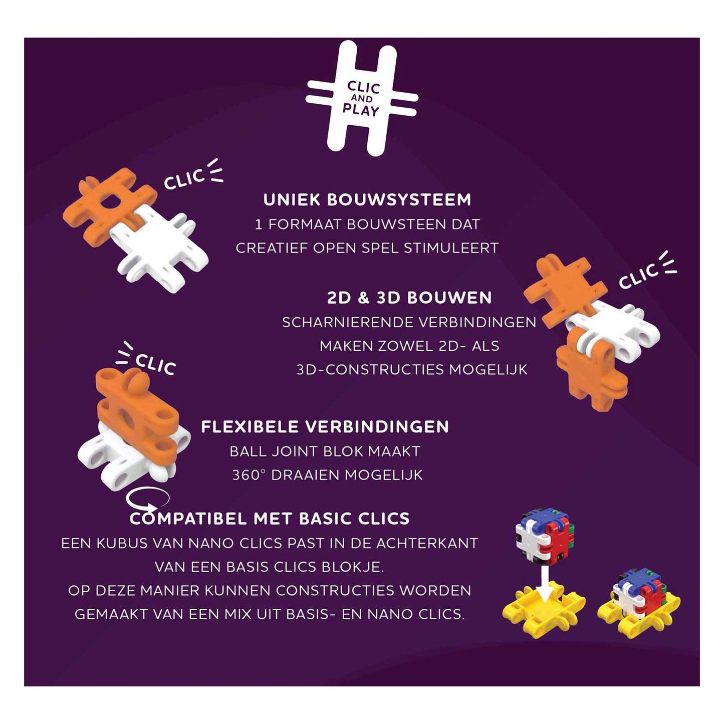 Clics nano - jeu de construction space builders - 250 pièces.