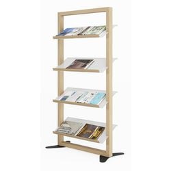 Le présentoir alimenté par paperflow marron mesure 400 mm x 740 mm x 1565 mm