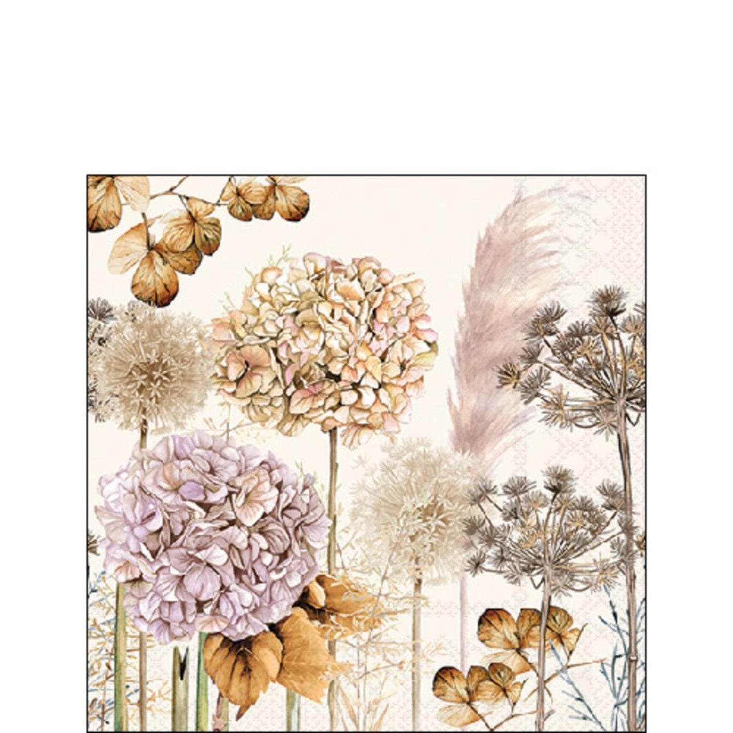 Serviettes Ambiente 25cm fleurs séchées