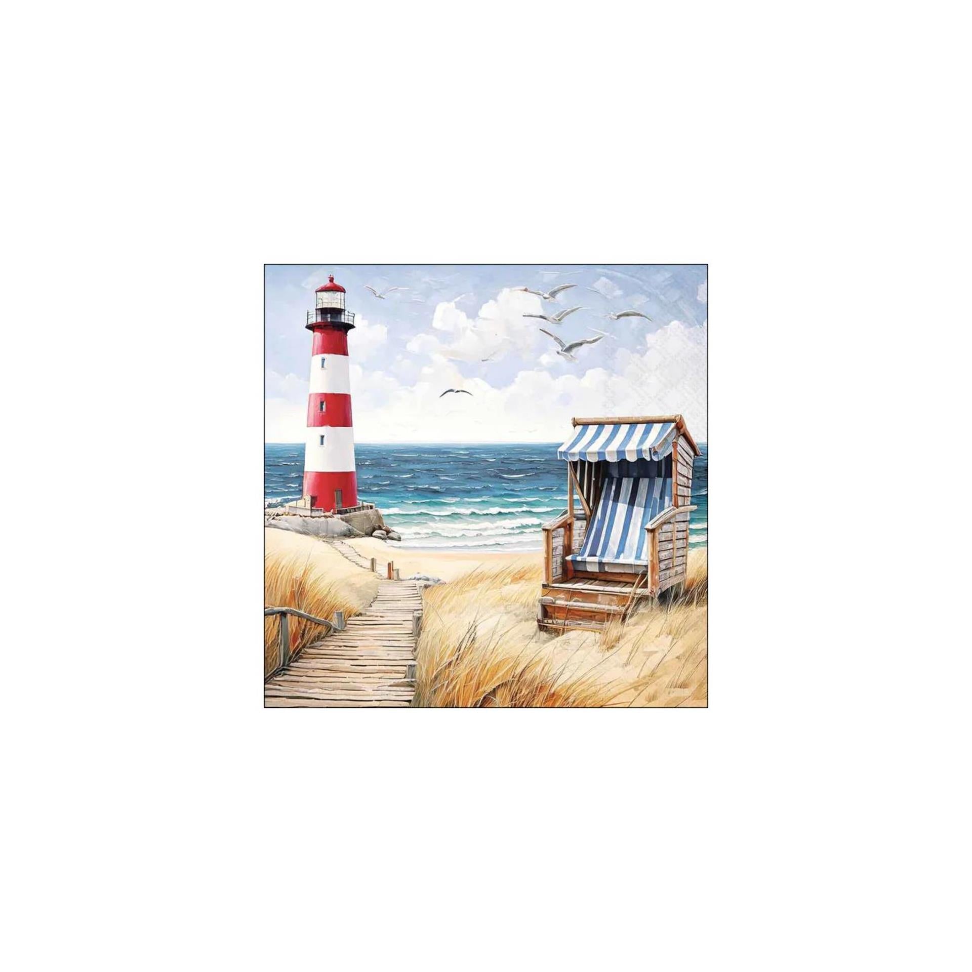 Serviettes Ambiente 25cm promenade sur la plage