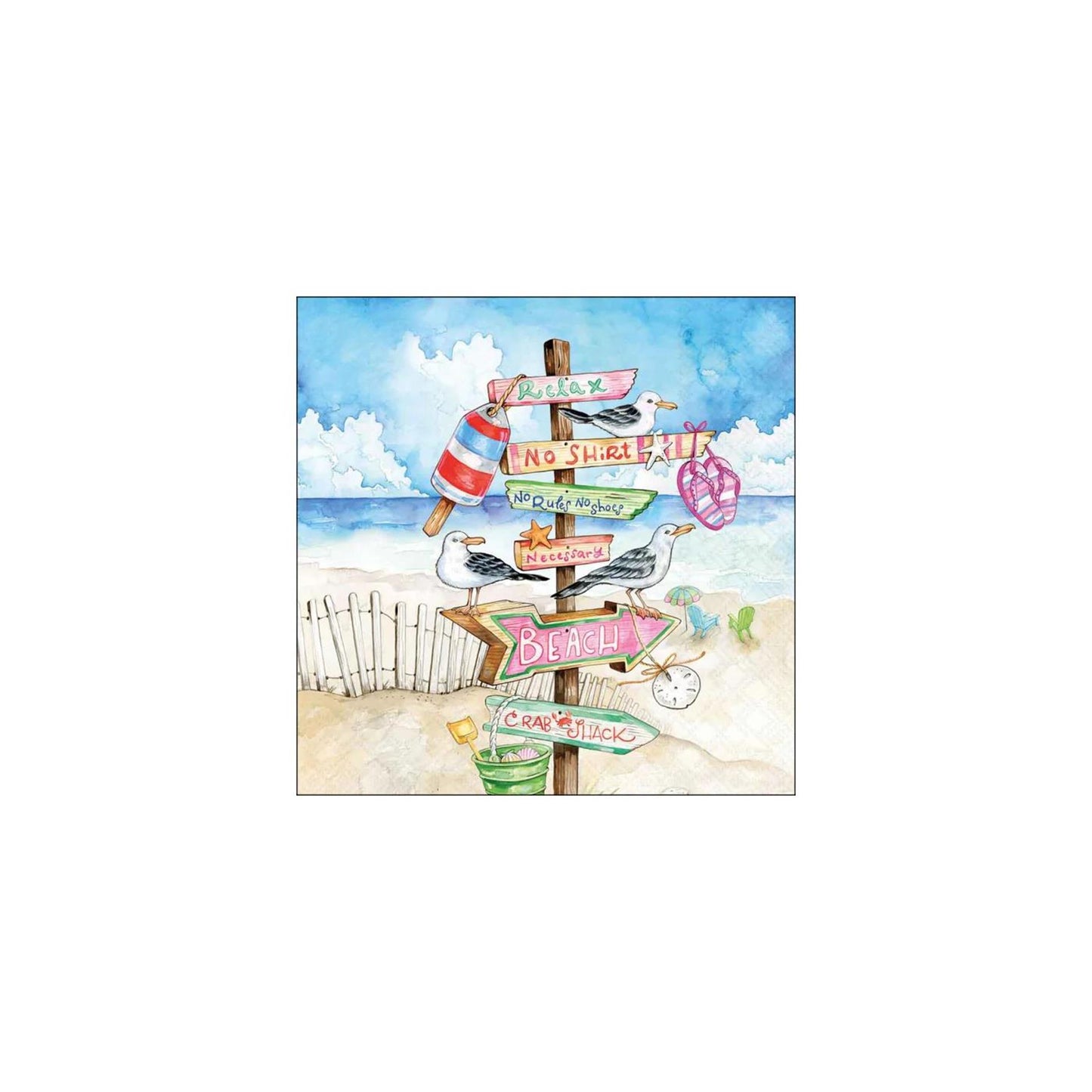 Serviettes Ambiente 33cm panneaux bord de mer