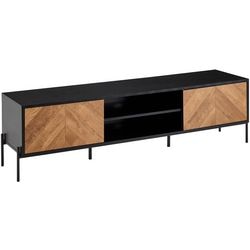 Meuble mural noir 163x45x40, lowboard de vie